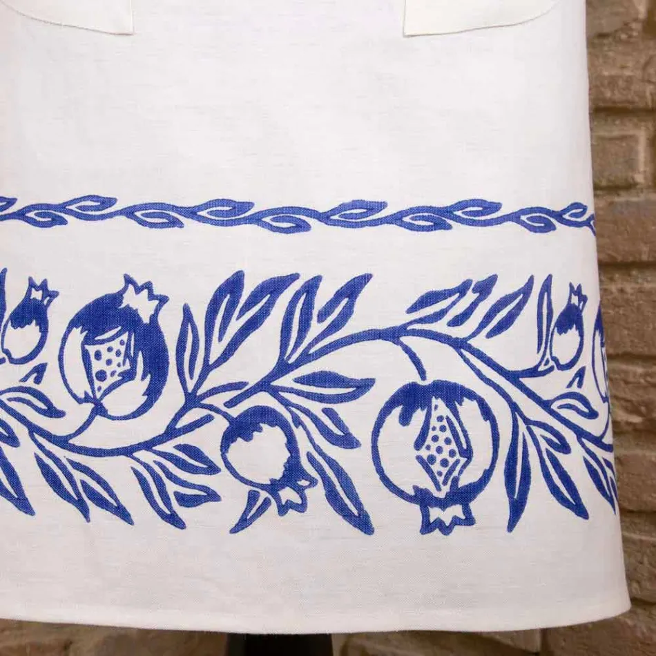 Italian Hand Crafted Linen Apron One Piece - Brands Viadurini