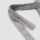 Anthracite Grey Linen Kitchen Apron Low Model with Pocket - Flick Viadurini