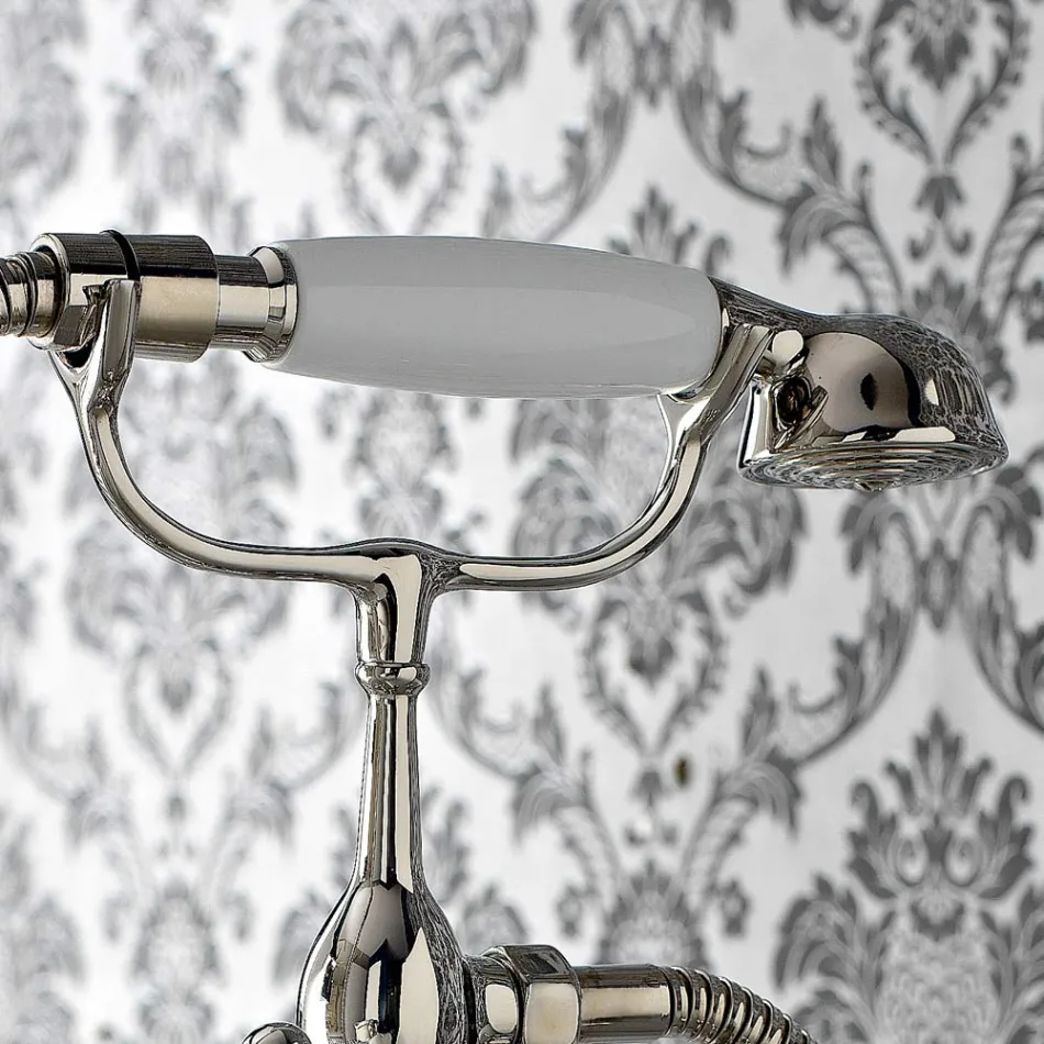 Classic Bathtub Edge Group with Brass Hand Shower Made in Italy - Ercolina Viadurini