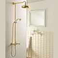 Shower Group with Slide Rail in Vintage Brass, Made in Italy – Katerina