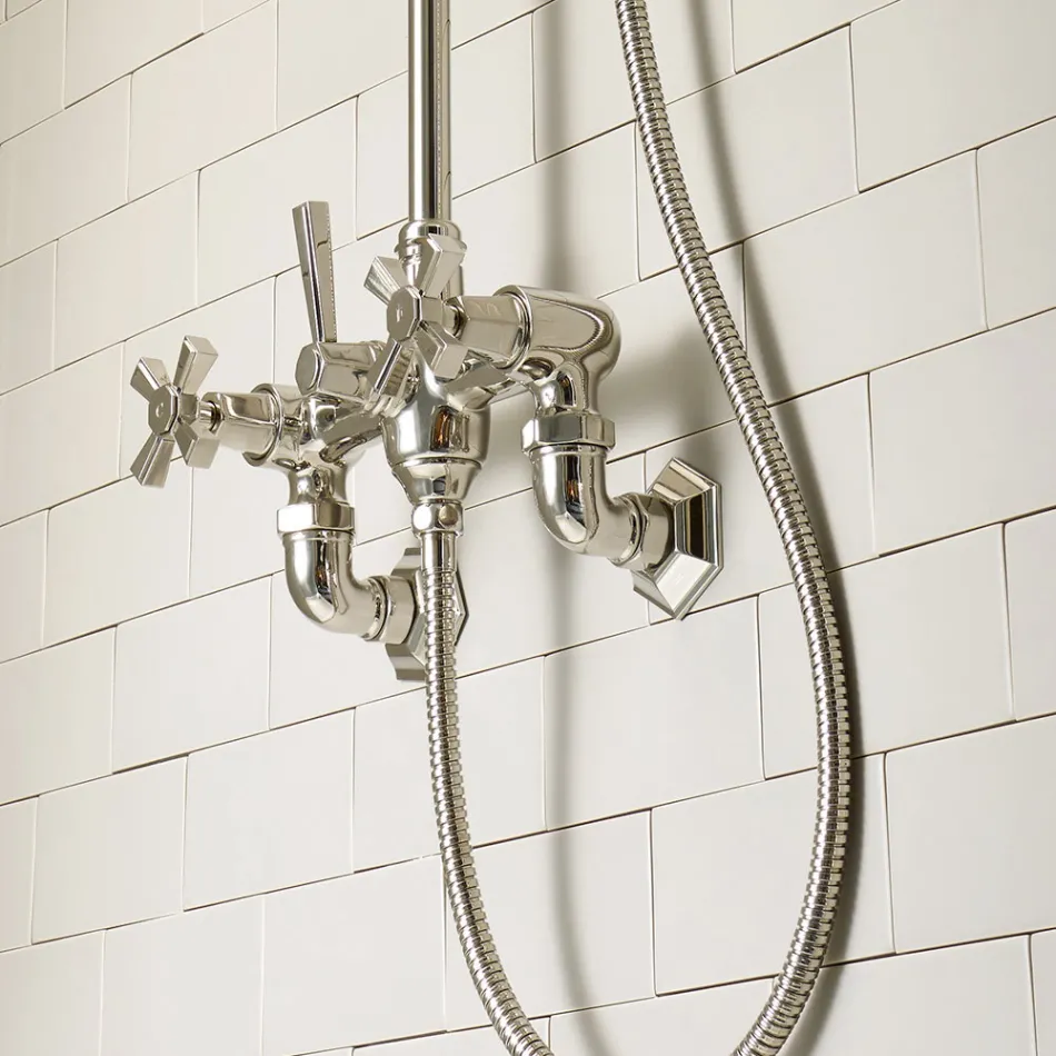 Vintage Shower Group with Brass Rod Made in Italy – Silvana Viadurini