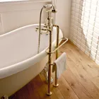 Vintage Design Floor Standing Bathtub Group in Brass Made in Italy - Katerina Viadurini