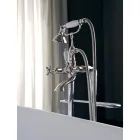 Floor Standing Bathtub Group with Towel Rack and Hand Shower Made in Italy - Turin Viadurini