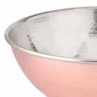 Round Design Salad Bowl in Polished Wrought Copper Made in Italy 25 cm - Daniela Viadurini