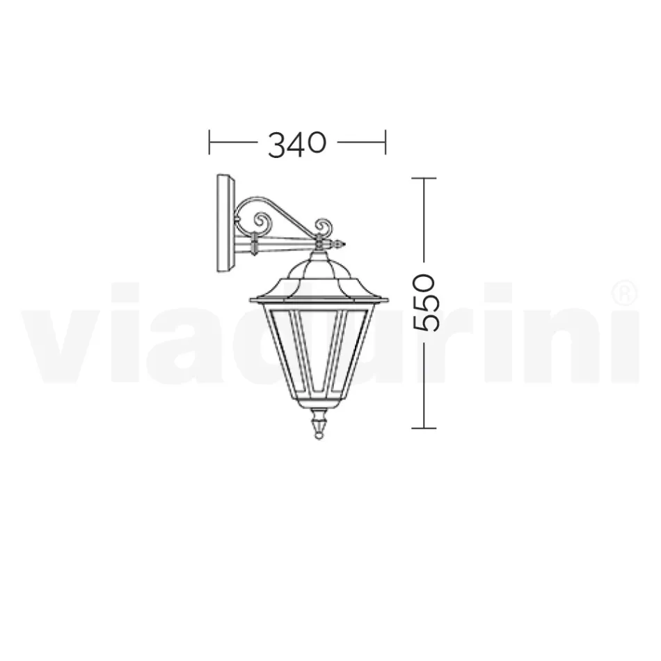 Garden Wall Lamp in Die-Cast Aluminium Made in Italy - Pinako Viadurini