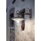 Garden Wall Lamp in Black Aluminium Hand Painted Flowers - Latin Viadurini