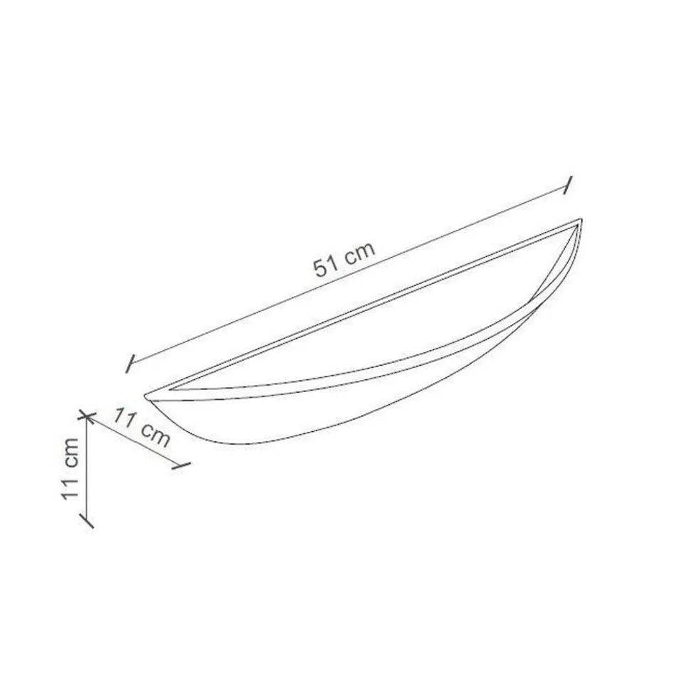 Handmade Crescent Wall Lamp in Iron and Ceramic - Vintage Viadurini