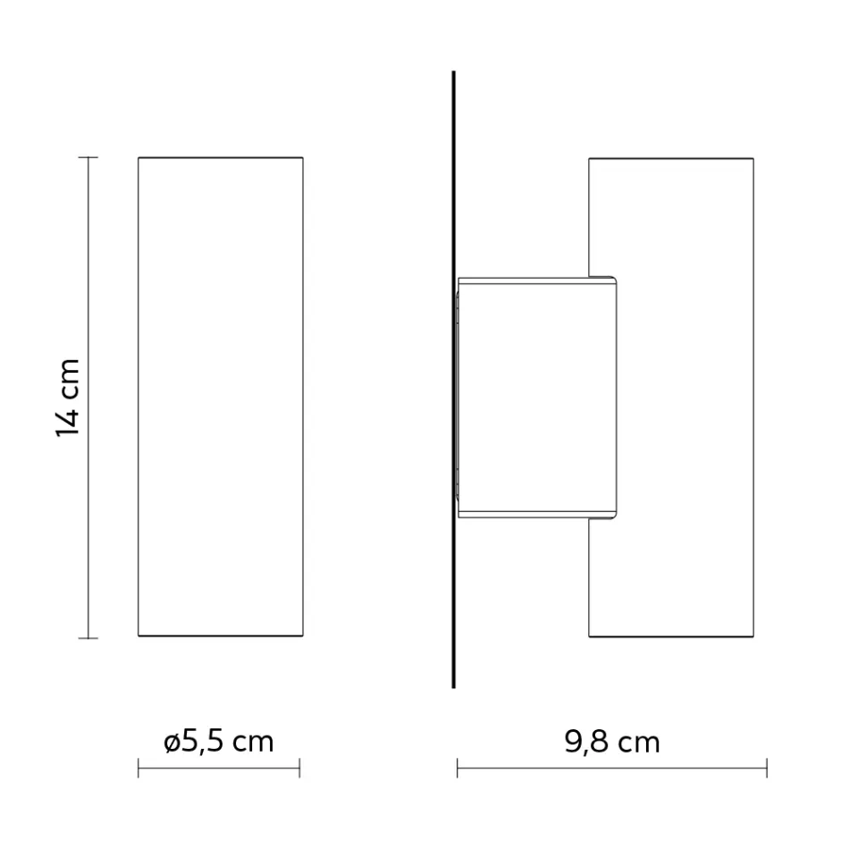 Design Outdoor Wall Lamp in White or Black Aluminium - Leopida Viadurini