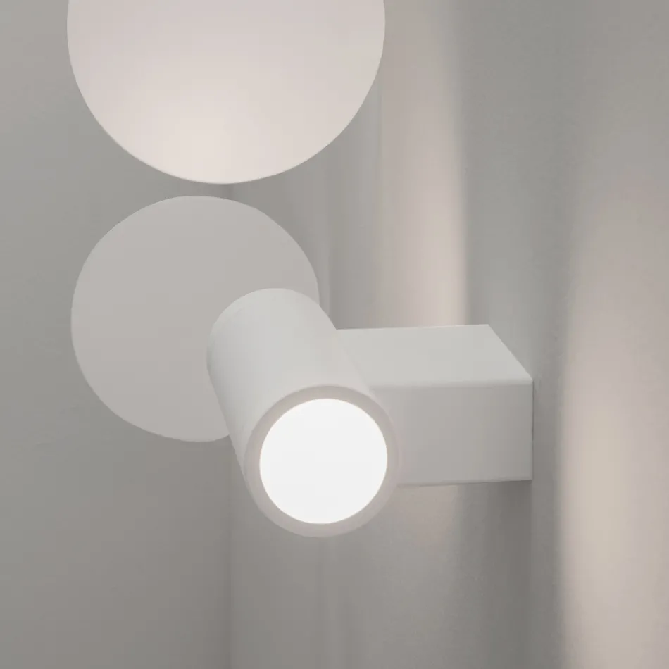 Design Outdoor Wall Lamp in White or Black Aluminium - Leopida Viadurini