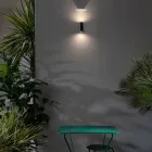 Design Outdoor Wall Lamp in White or Black Aluminium - Leopida Viadurini