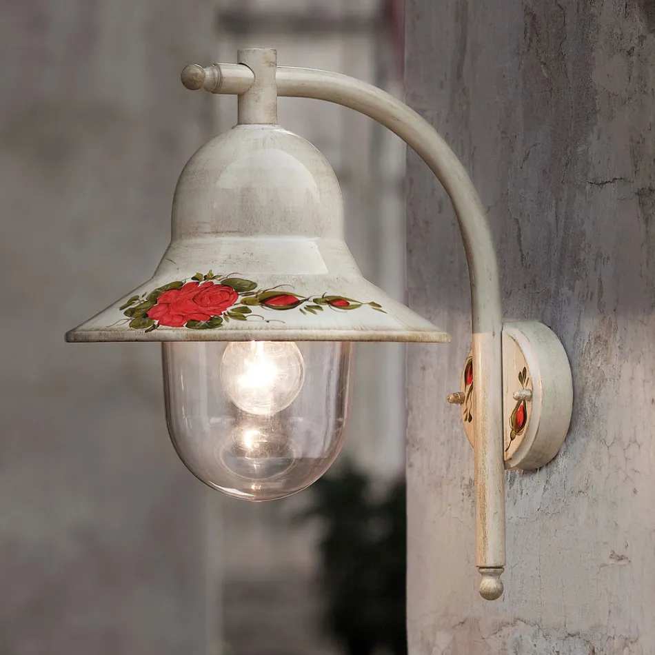 Outdoor Wall Lamp in Hand Painted White Aluminium - Imperia Viadurini