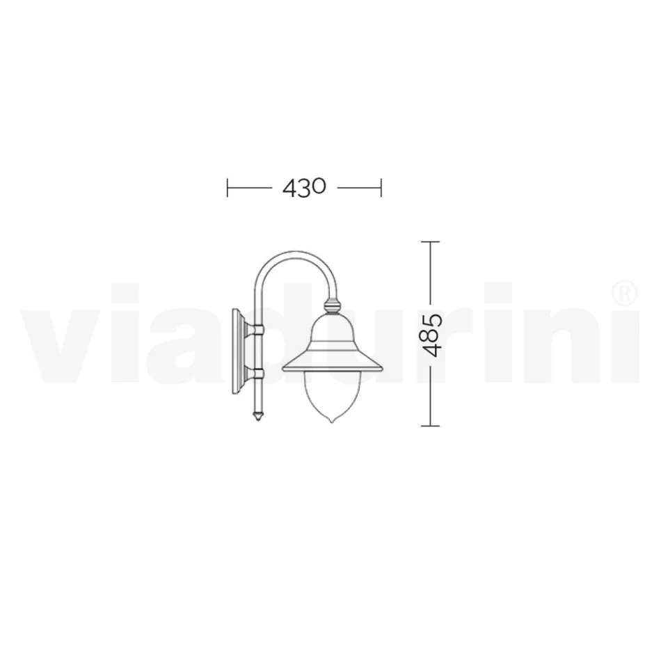 Vintage Outdoor Wall Lamp in Aluminium Made in Italy - Cassandra Viadurini