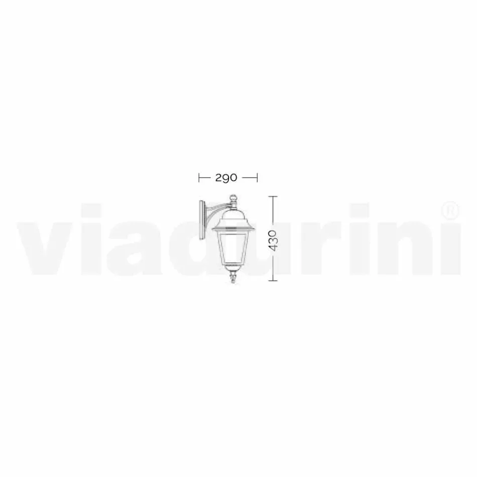 Aluminium garden wall lamp made in Italy, Aquilina Viadurini