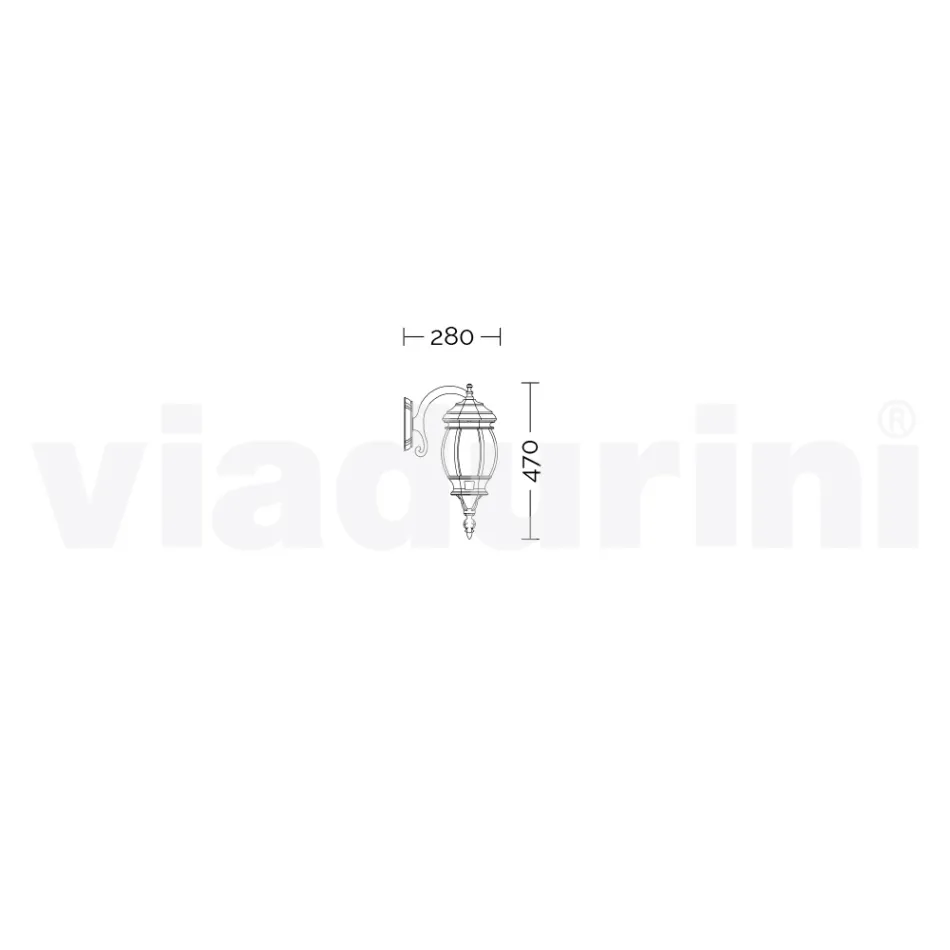 Aluminium garden wall lamp made in Italy, Anika Viadurini