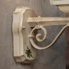 Wall Lamp in White Aluminium and Hand Painted Decoration - Gorizia Viadurini