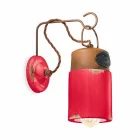 Wall lamp in ceramic and iron rust Desiree Ferroluce Viadurini