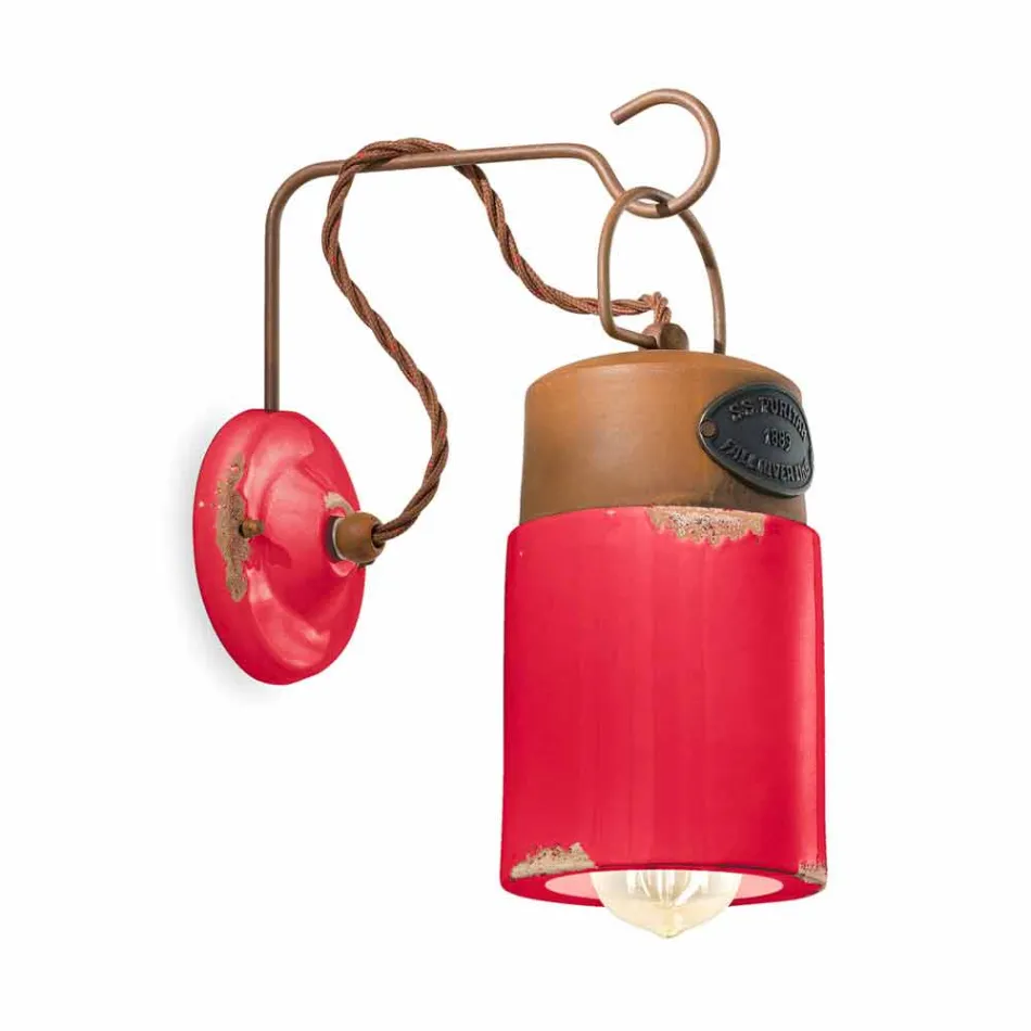 Wall lamp in ceramic and iron rust Desiree Ferroluce Viadurini