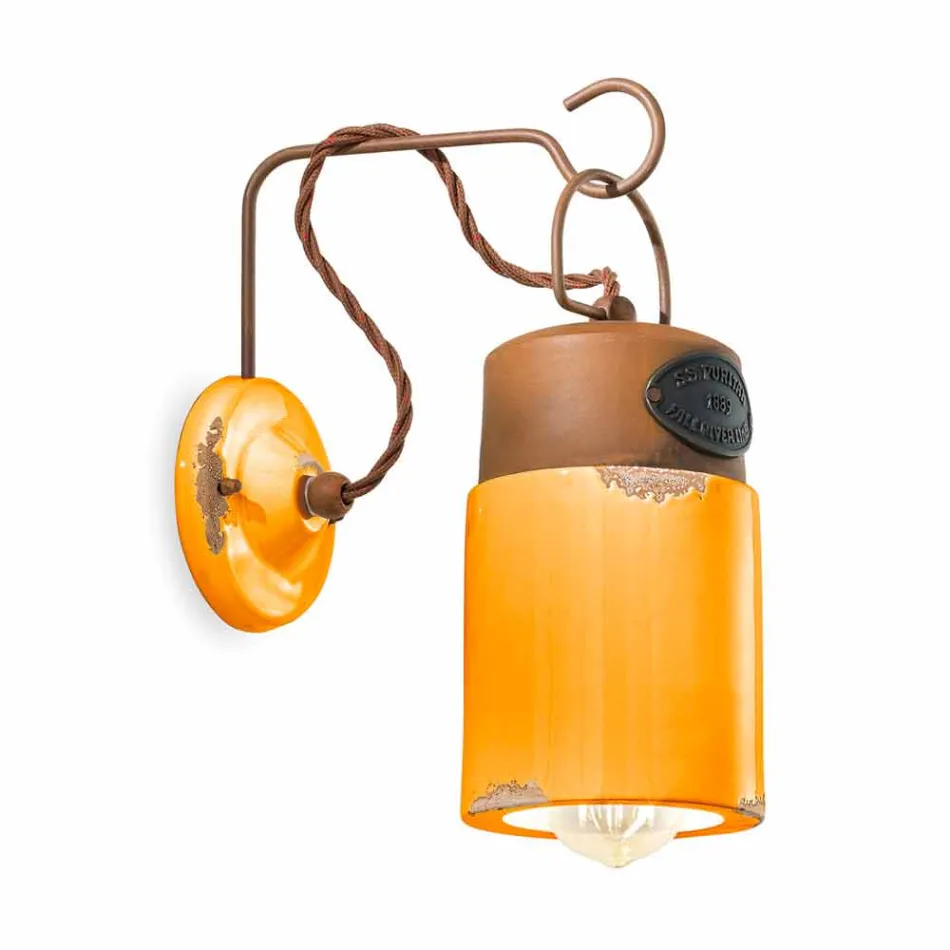 Wall lamp in ceramic and iron rust Desiree Ferroluce Viadurini