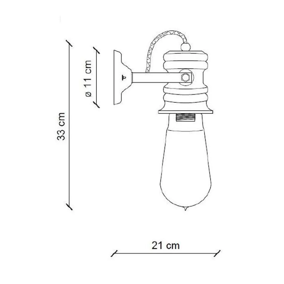 Wall Lamp in Iron and Industrial Handmade Ceramic - Urban Viadurini