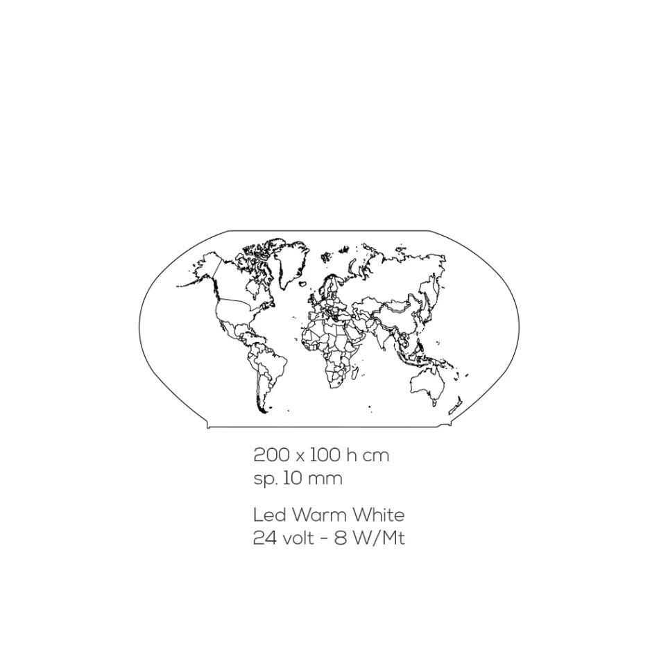 Planisphere Wall Lamp in Laser Engraved Acrylic Crystal - Rihanna Viadurini