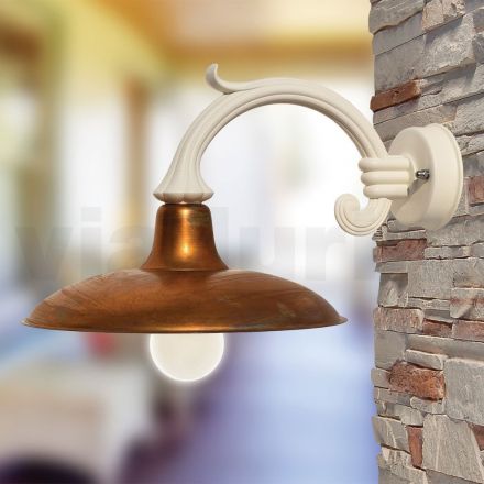 Vintage Outdoor Wall Lamp in Aluminium Made in Italy - Adela Viadurini