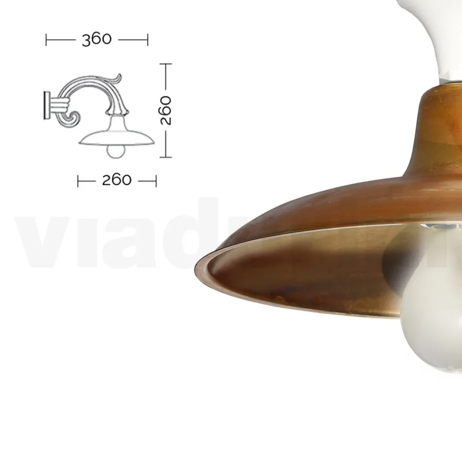 Vintage Outdoor Wall Lamp in Aluminium Made in Italy - Adela Viadurini