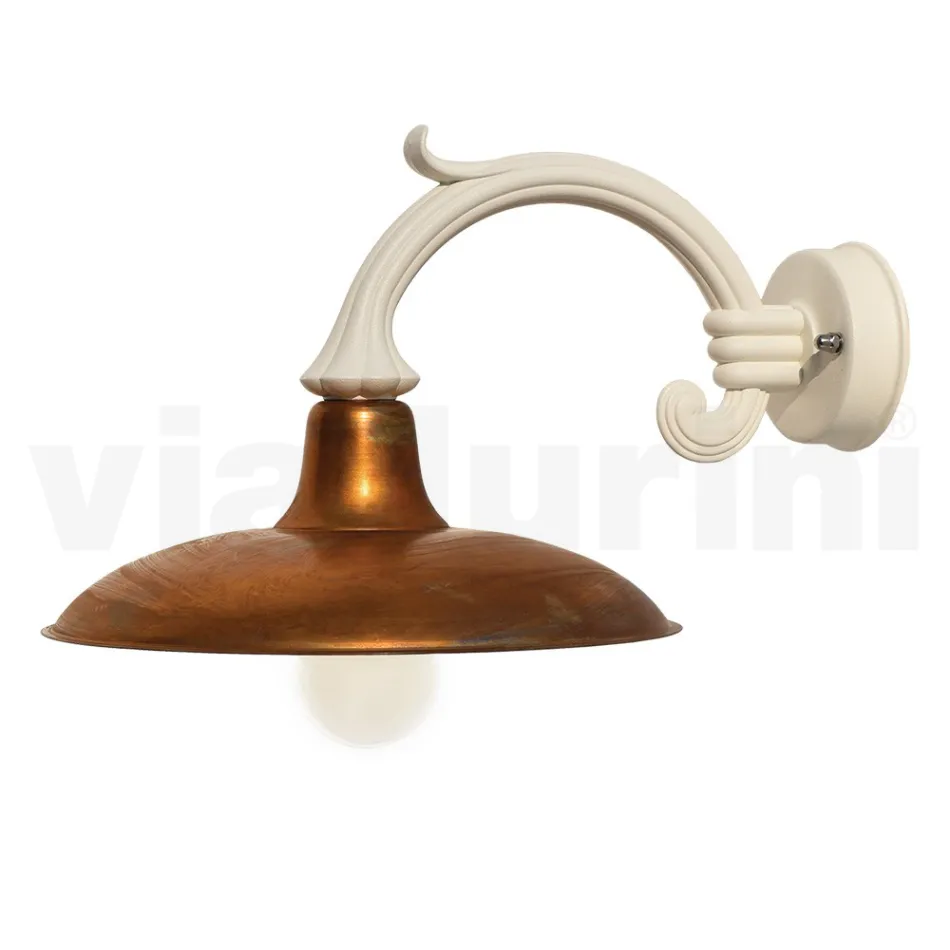 Vintage Outdoor Wall Lamp in Aluminium Made in Italy - Adela Viadurini