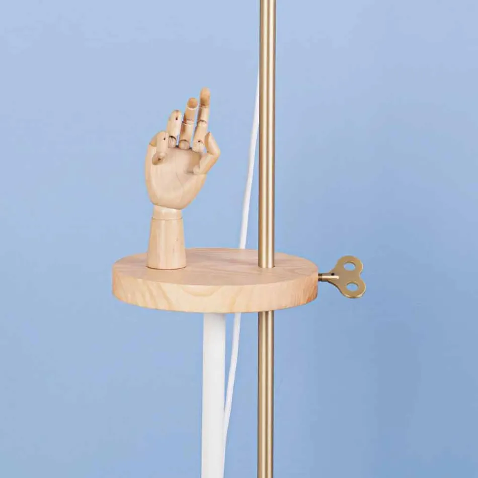 Design Floor Lamp in Steel, Ash and Brass Made in Italy - Pitulla Viadurini