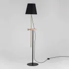 Design Floor Lamp in Steel, Ash and Brass Made in Italy - Pitulla Viadurini