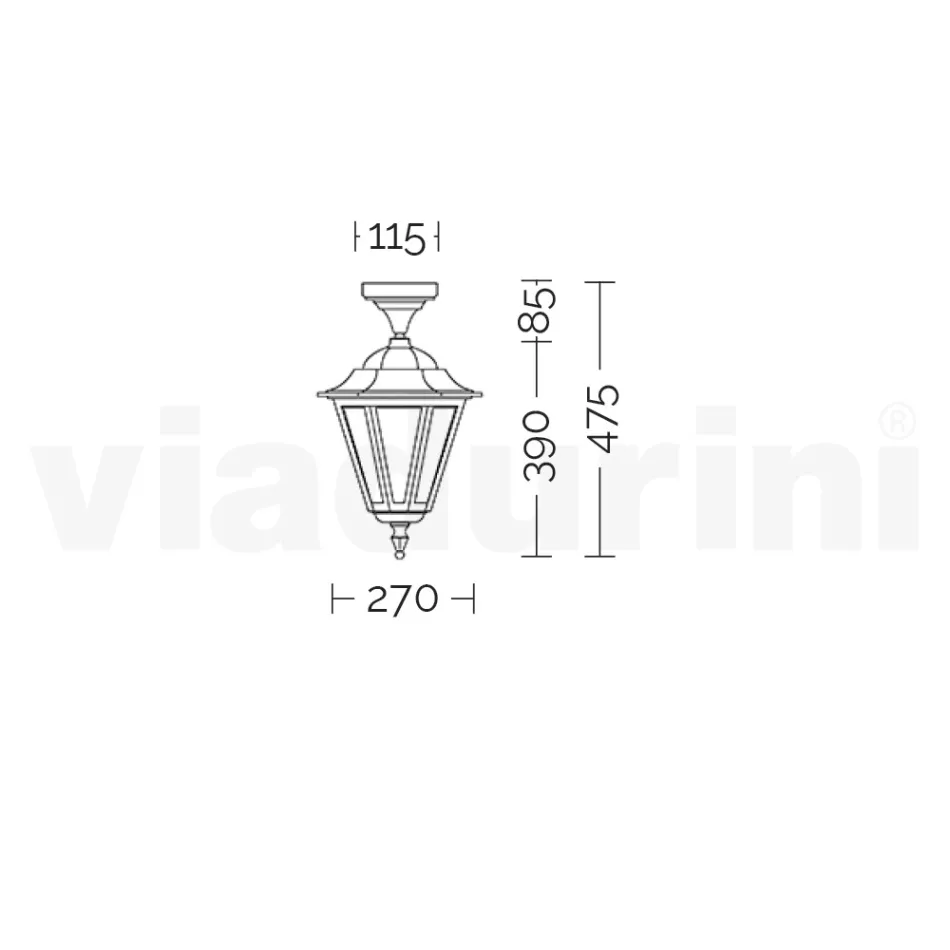 Garden Ceiling Lamp in Glass and 5 Aluminium Finishes - Pinako Viadurini