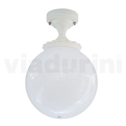 Ceiling Lamp in Opal Acrylic and White Aluminium Structure - Trovabianco Viadurini