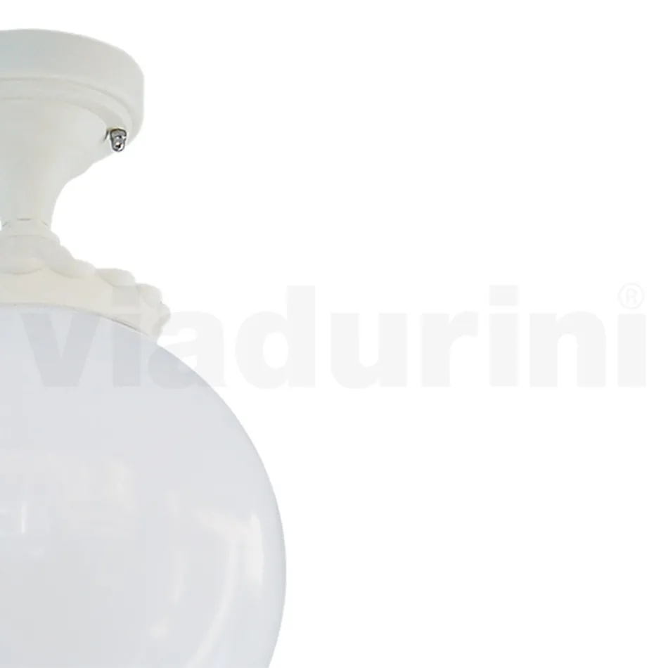 Ceiling Lamp in Opal Acrylic and White Aluminium Structure - Trovabianco Viadurini