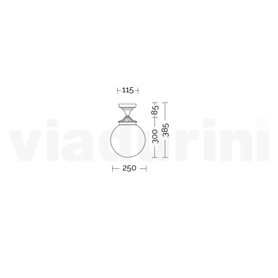 Ceiling Lamp in Opal Acrylic and White Aluminium Structure - Trovabianco Viadurini