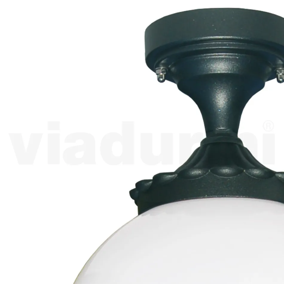 Ceiling Lamp in Aluminium and Opal Acrylic Made in Italy - Trovaantracite Viadurini
