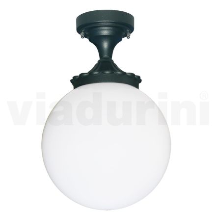 Ceiling Lamp in Aluminium and Opal Acrylic Made in Italy - Trovaantracite Viadurini