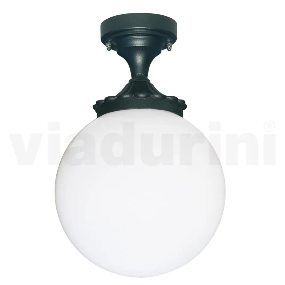 Ceiling Lamp in Aluminium and Opal Acrylic Made in Italy - Trovaantracite Viadurini