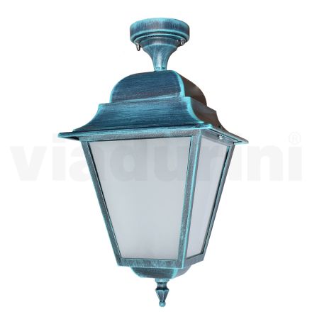 Outdoor Ceiling Lamp in Aluminium and Sandblasted Glass - Alchemist Viadurini
