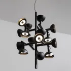 Suspension Lamp 16 Lights Design in White or Black -Celio Aluminium Viadurini