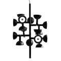 Suspension Lamp 16 Lights Design in White or Black -Celio Aluminium