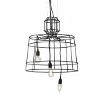 Suspension Lamp 3 Lights in White or Natural Metal Design - Stylus Viadurini