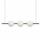 Suspension Lamp 3 Lights in Brass and Glass 2 Finishes - Alma by Il Fanale Viadurini