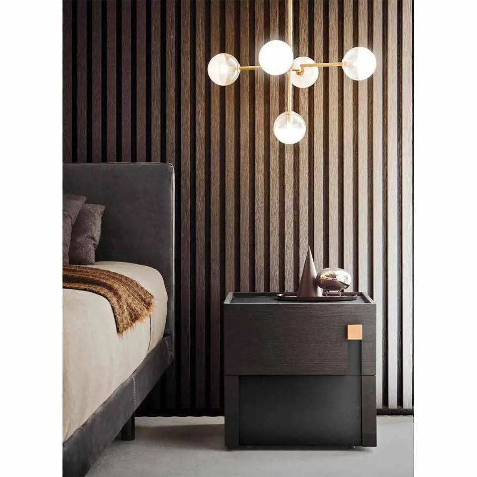 5 Lights Suspension Lamp in Natural Brass and Glass - Molecola by Il Fanale Viadurini