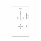 5 Lights Suspension Lamp in Natural Brass and Glass - Molecola by Il Fanale Viadurini