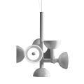 Suspension Lamp 6 Lights Design in White or Black Aluminium - Celio