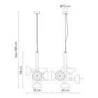 Suspension Lamp 6 Lights Design in White or Black Aluminium - Celio Viadurini