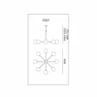 Suspension Lamp 8 Lights in Natural Brass and Glass - Molecola by Il Fanale Viadurini