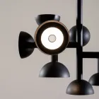 Suspension Lamp 9 Lights Design in White or Black Aluminium - Celio Viadurini