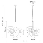Suspension Lamp 9 Lights Design in White or Black Aluminium - Celio Viadurini