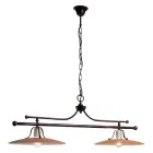 Suspension Lamp with 2 Lights in Iron and Hand Raw Ceramic - Bologna Viadurini