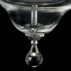 Suspension lamp with 3 lights in glass and crystal Ivy, made in Italy Viadurini